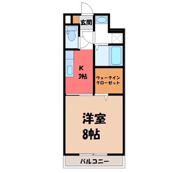 宇都宮駅 徒歩18分 3階の物件間取画像